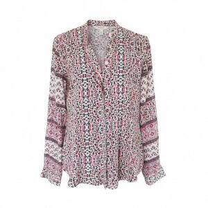 LOFT Blouse Floral Print Long Sleeve Button Down Shirt Top Small